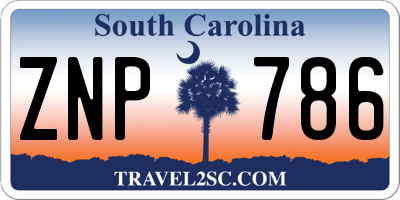 SC license plate ZNP786
