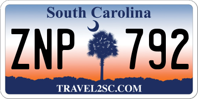 SC license plate ZNP792