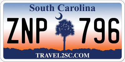 SC license plate ZNP796