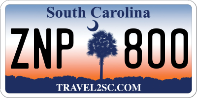 SC license plate ZNP800