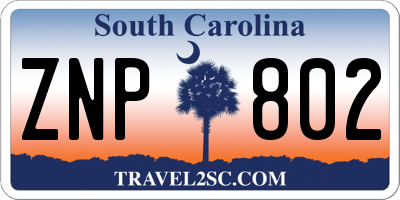 SC license plate ZNP802