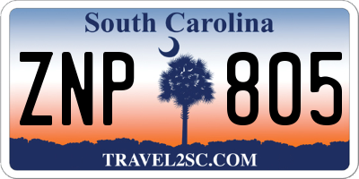SC license plate ZNP805