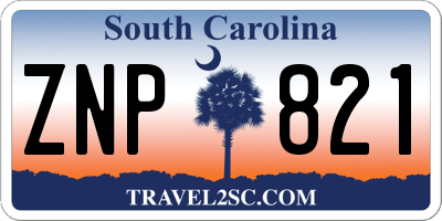 SC license plate ZNP821