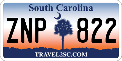 SC license plate ZNP822