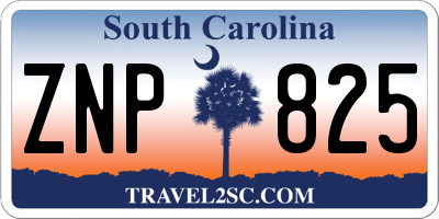 SC license plate ZNP825