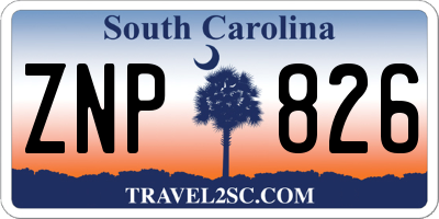 SC license plate ZNP826