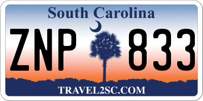 SC license plate ZNP833