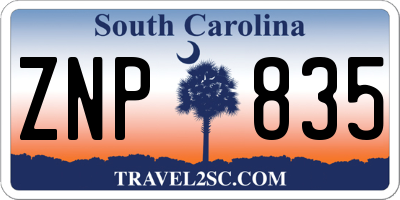 SC license plate ZNP835