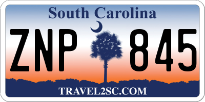 SC license plate ZNP845