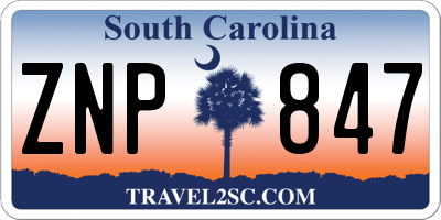 SC license plate ZNP847