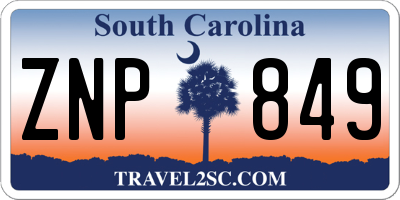 SC license plate ZNP849