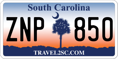 SC license plate ZNP850