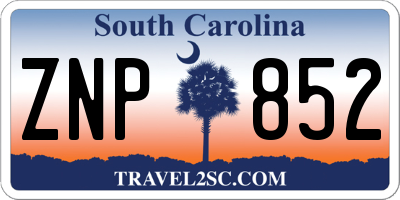SC license plate ZNP852