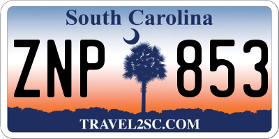 SC license plate ZNP853
