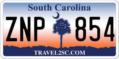 SC license plate ZNP854