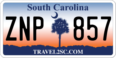 SC license plate ZNP857