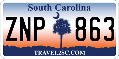 SC license plate ZNP863