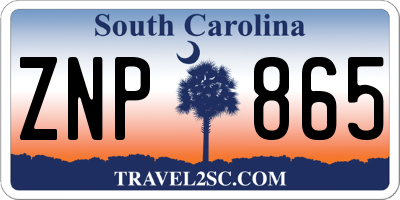SC license plate ZNP865