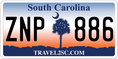 SC license plate ZNP886