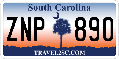 SC license plate ZNP890