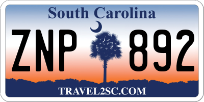 SC license plate ZNP892