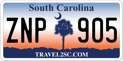 SC license plate ZNP905