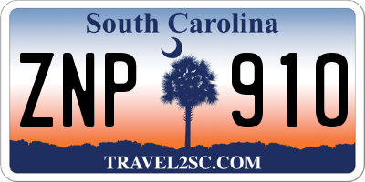 SC license plate ZNP910