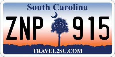 SC license plate ZNP915