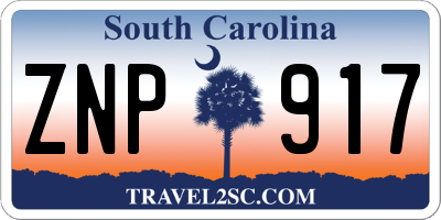 SC license plate ZNP917
