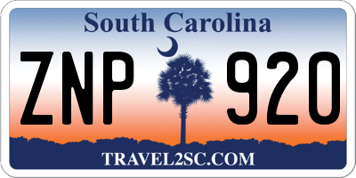 SC license plate ZNP920