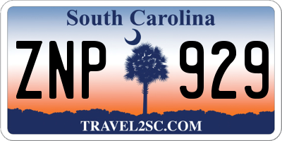SC license plate ZNP929