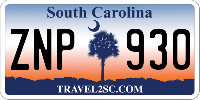 SC license plate ZNP930