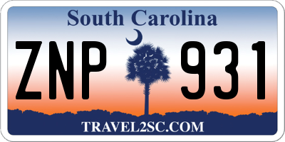 SC license plate ZNP931