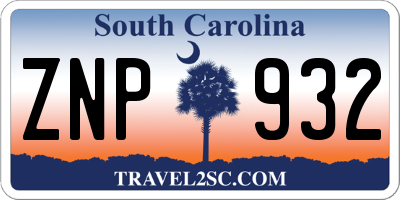 SC license plate ZNP932