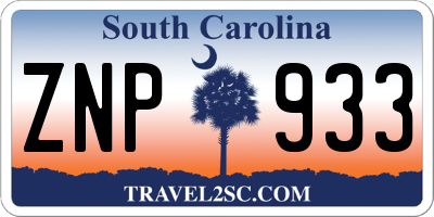 SC license plate ZNP933