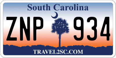 SC license plate ZNP934