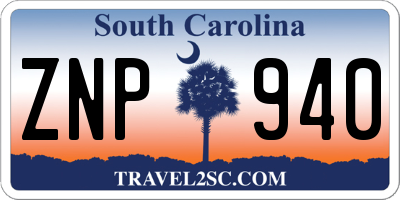 SC license plate ZNP940