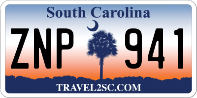 SC license plate ZNP941