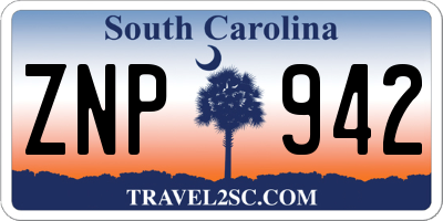 SC license plate ZNP942