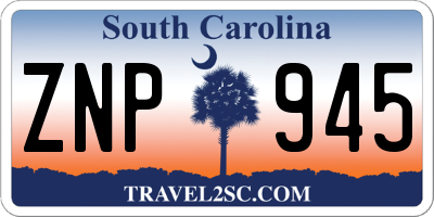 SC license plate ZNP945
