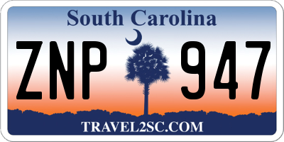 SC license plate ZNP947