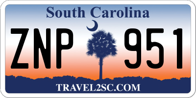 SC license plate ZNP951