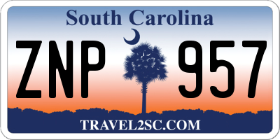 SC license plate ZNP957