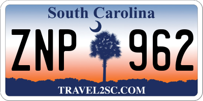 SC license plate ZNP962