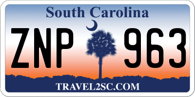 SC license plate ZNP963