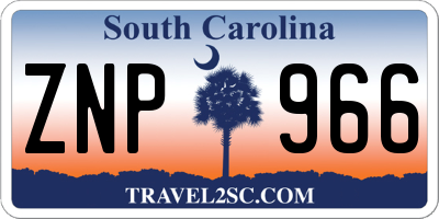 SC license plate ZNP966