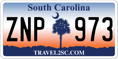 SC license plate ZNP973