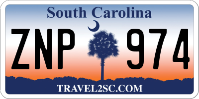 SC license plate ZNP974