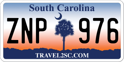 SC license plate ZNP976