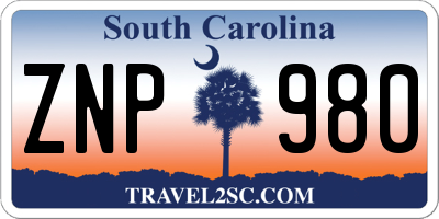SC license plate ZNP980